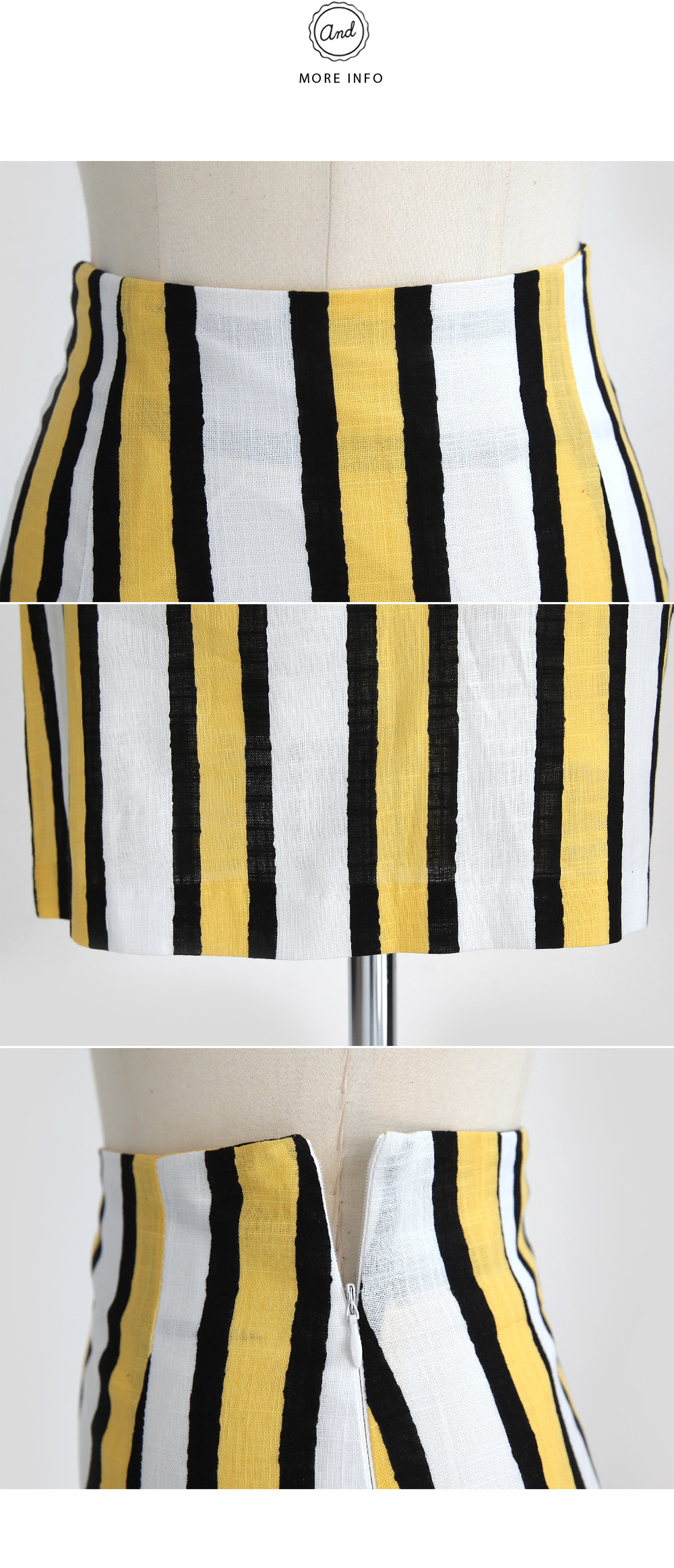 リネン混ストライプタイトミニスカート・全2色 | DHOLIC | 詳細画像6
