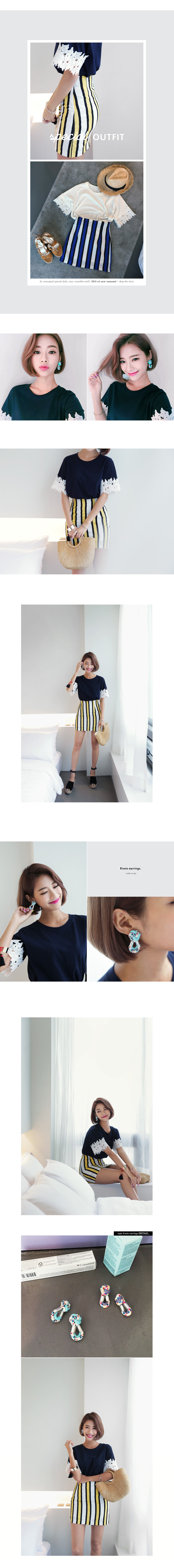 リネン混ストライプタイトミニスカート・全2色 | DHOLIC | 詳細画像2