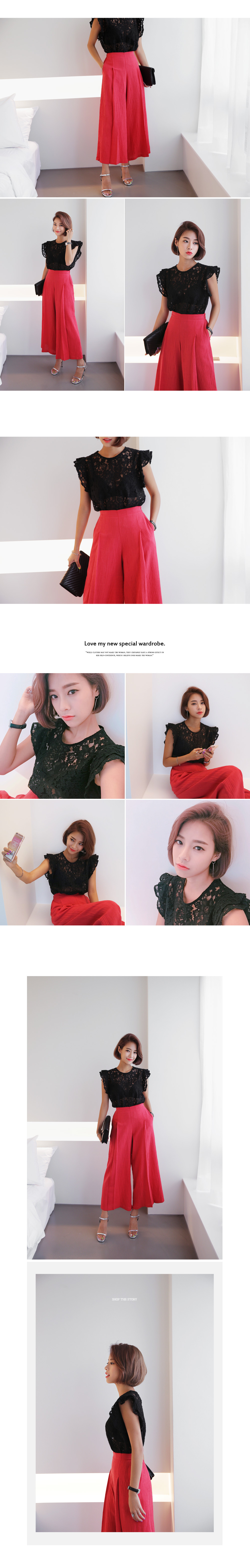 リネン混ハイウエストタックワイドパンツ・全2色 | DHOLIC | 詳細画像6