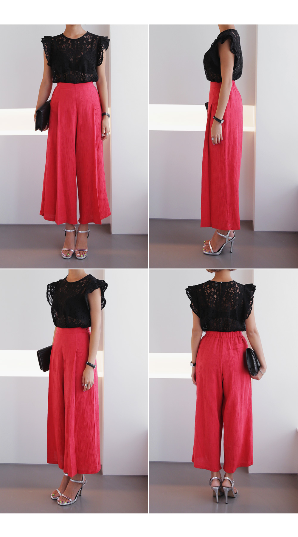 リネン混ハイウエストタックワイドパンツ・全2色 | DHOLIC | 詳細画像7