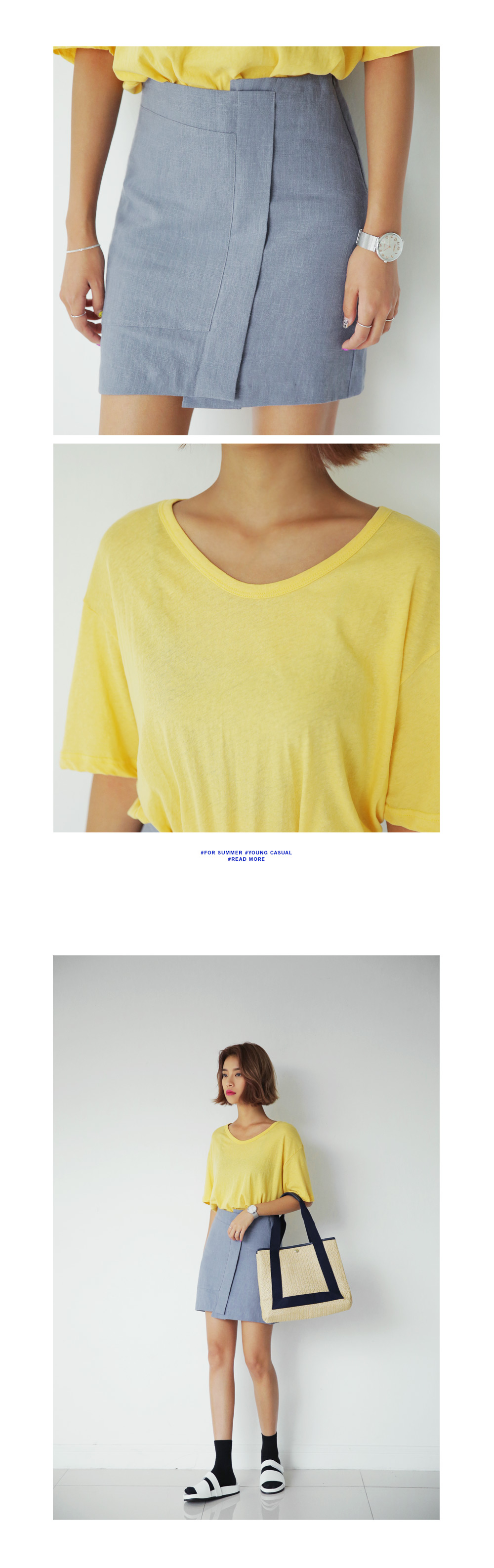 ラウンドネックコットンTシャツ・全4色 | DHOLIC | 詳細画像4