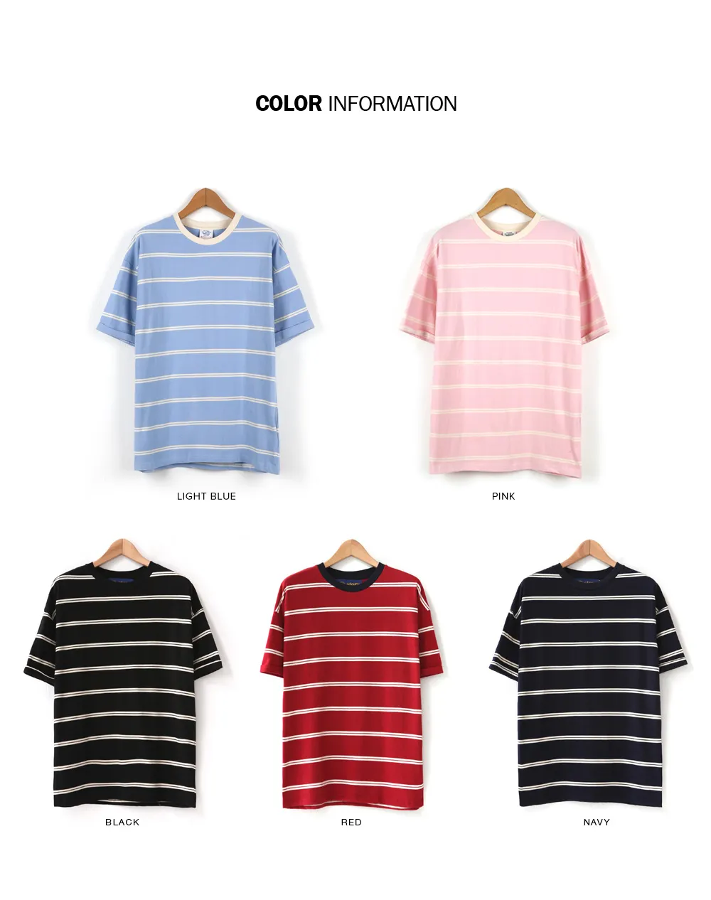 ダブルボーダーロールアップスリーブTシャツ・全5色 | 詳細画像2