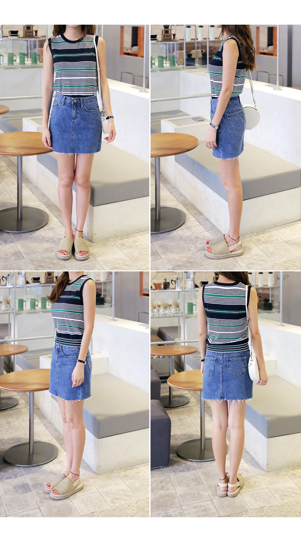 フレイドヘムブルーデニムミニスカート・全1色 | レディース