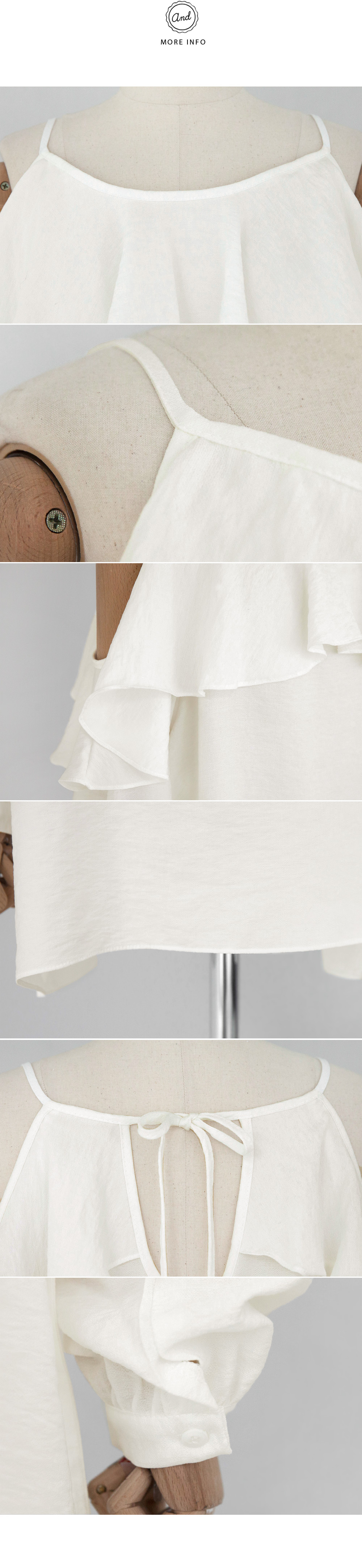 バックストラップラッフルオフショルダーブラウス・全1色 | DHOLIC | 詳細画像6