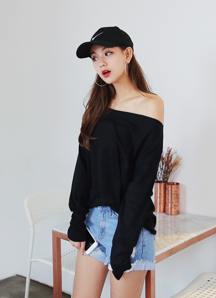 PUTUMAYO オフショルダー Tシャツ ブラック シャツ オフショルダー ボートネック