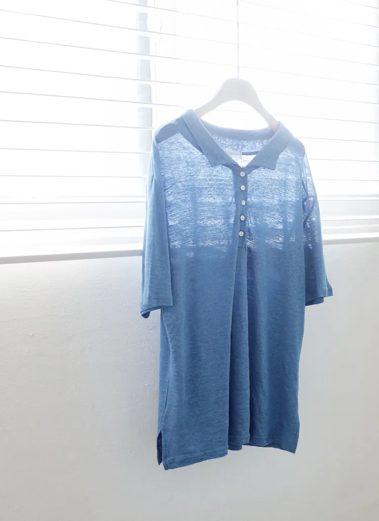 リネンミックスポロネックTシャツ・全2色 | DHOLIC | 詳細画像1