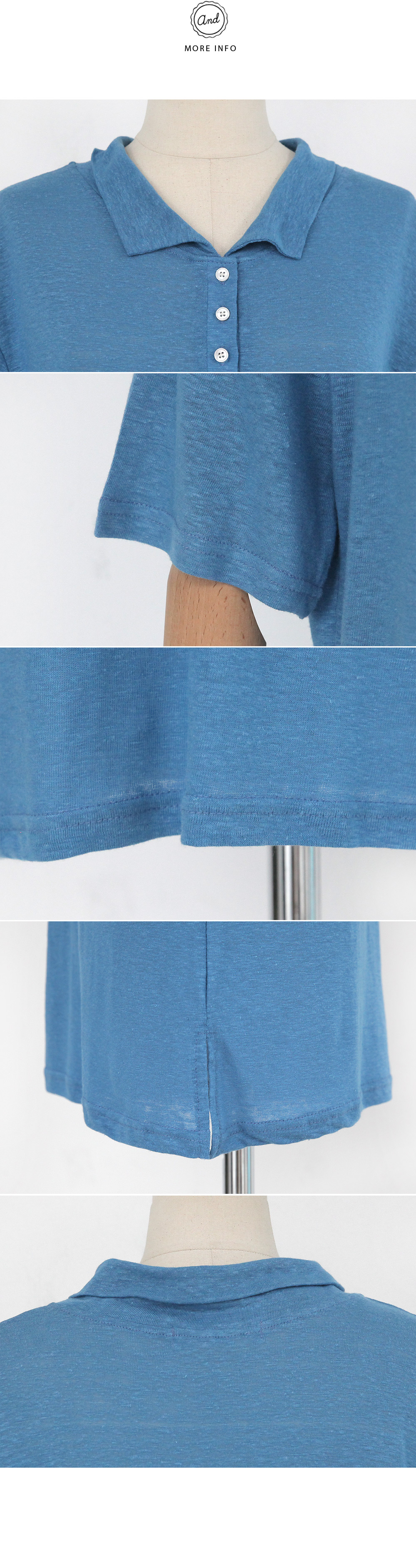リネンミックスポロネックTシャツ・全2色 | DHOLIC | 詳細画像6