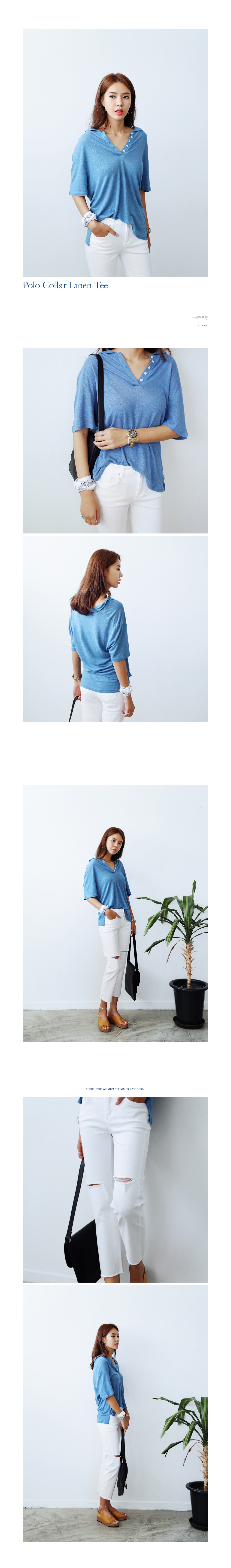 リネンミックスポロネックTシャツ・全2色 | DHOLIC | 詳細画像2