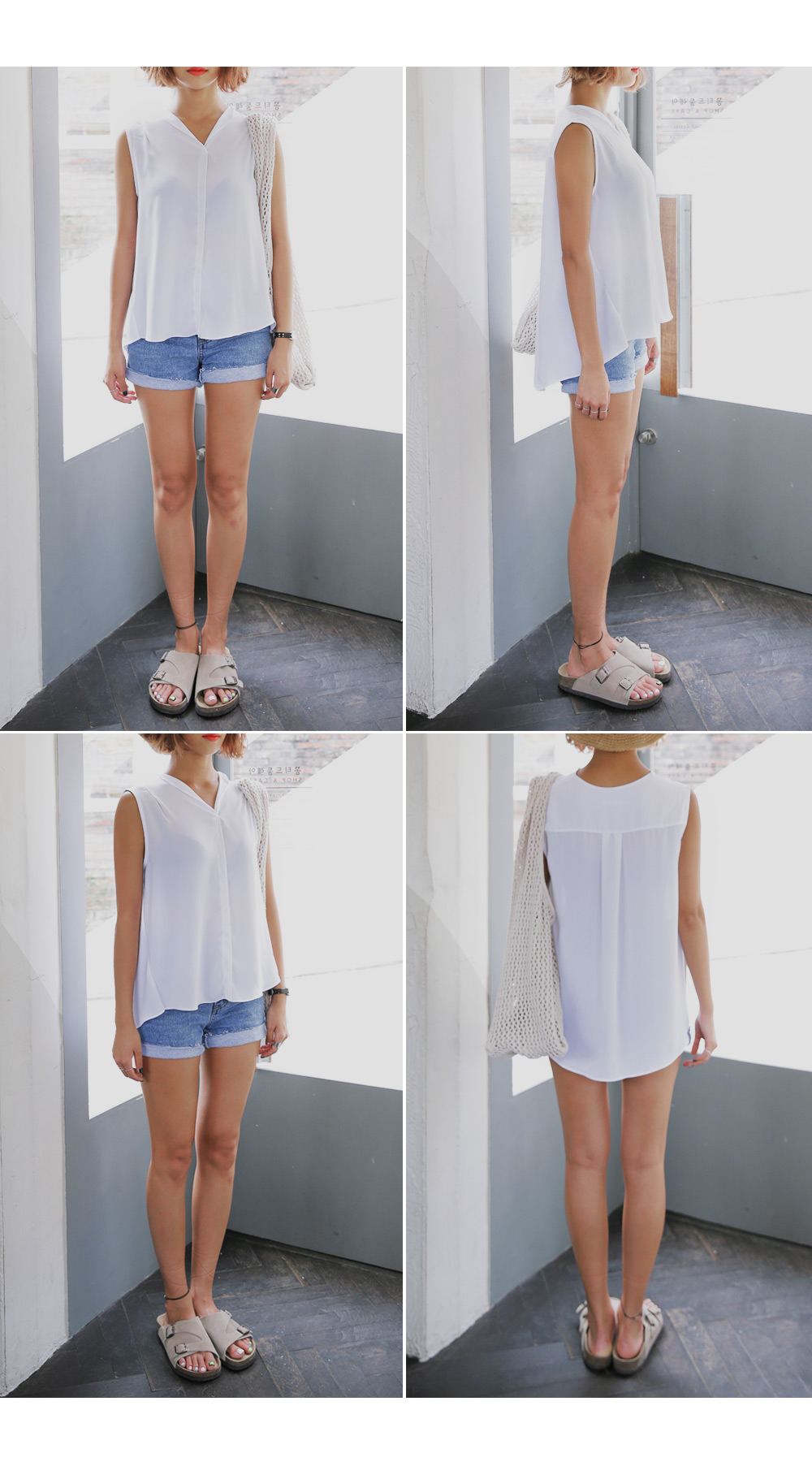 Vネックスリーブレスブラウス・全3色 | DHOLIC | 詳細画像5