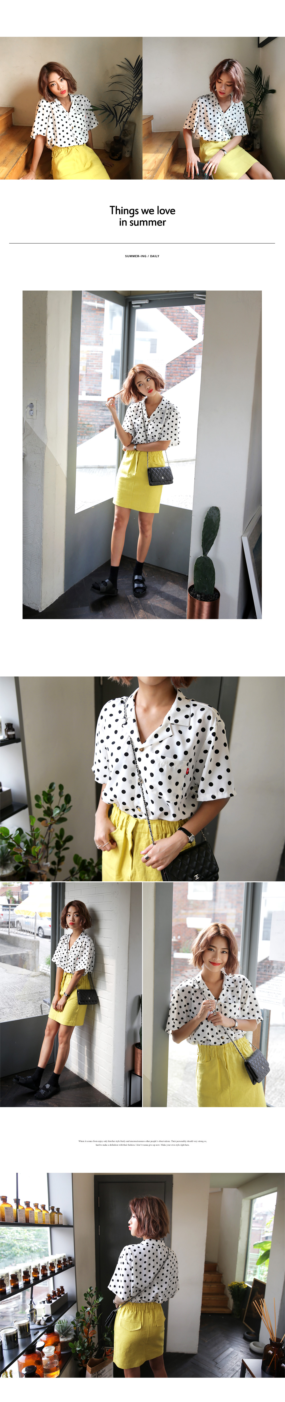 オープンカラードットパターンビッグシャツ・全2色 | DHOLIC | 詳細画像2