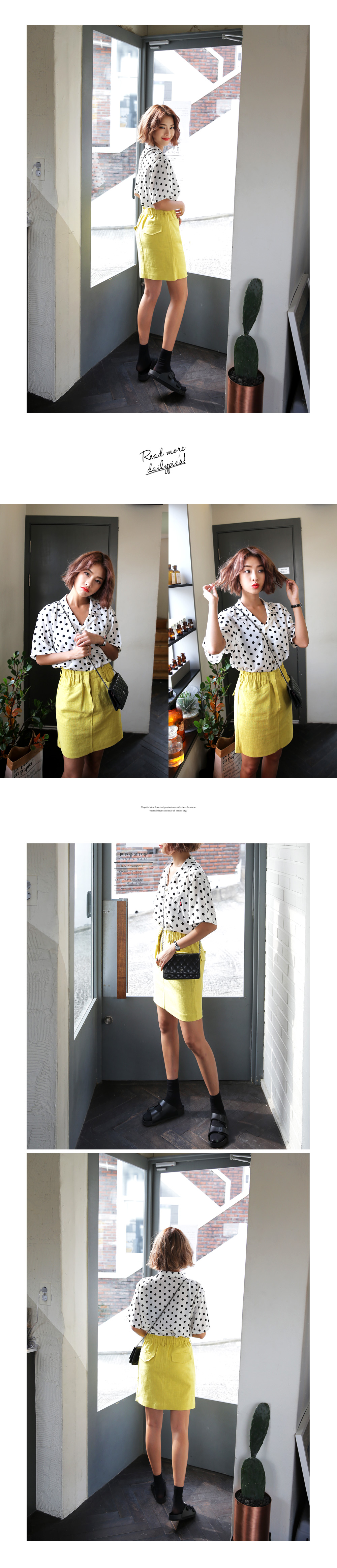 オープンカラードットパターンビッグシャツ・全2色 | DHOLIC | 詳細画像4