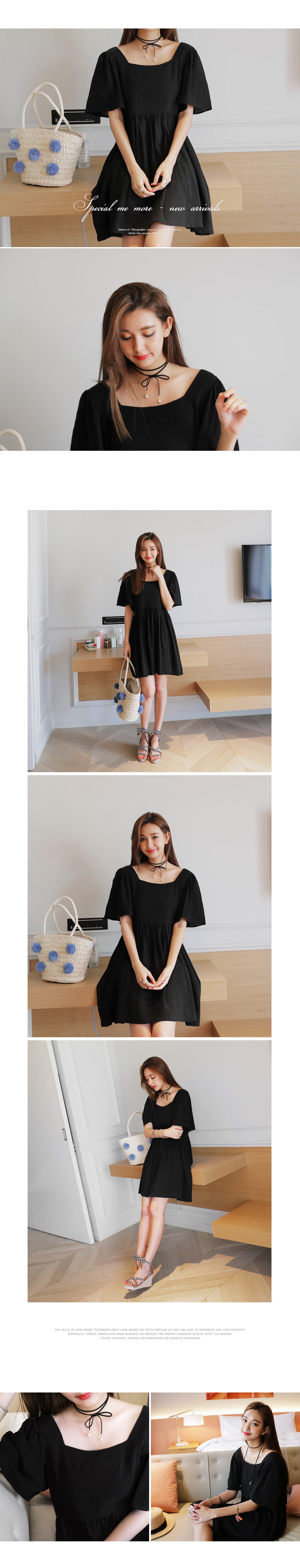 スクエアネックフレアワンピース・全2色 | DHOLIC | 詳細画像2