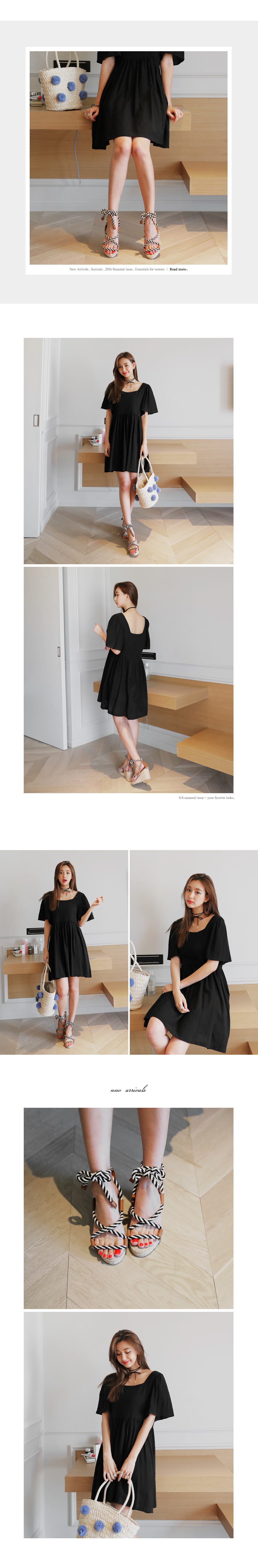 スクエアネックフレアワンピース・全2色 | DHOLIC | 詳細画像3