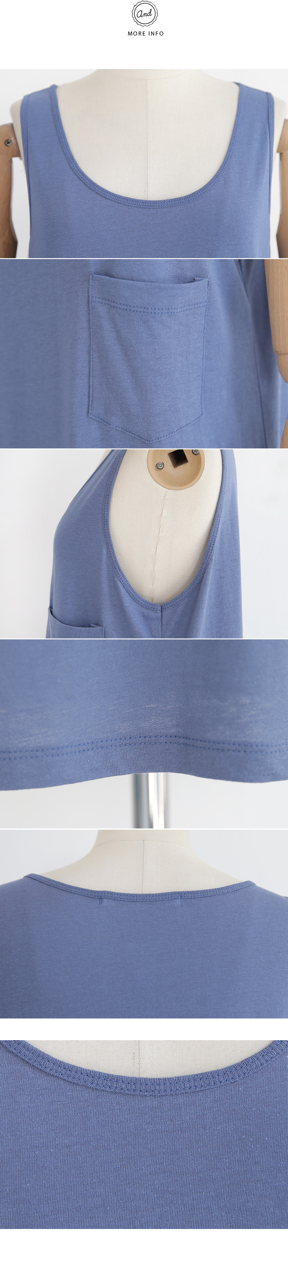 ワンポケットラウンドネックスリーブレス・全3色 | DHOLIC | 詳細画像5