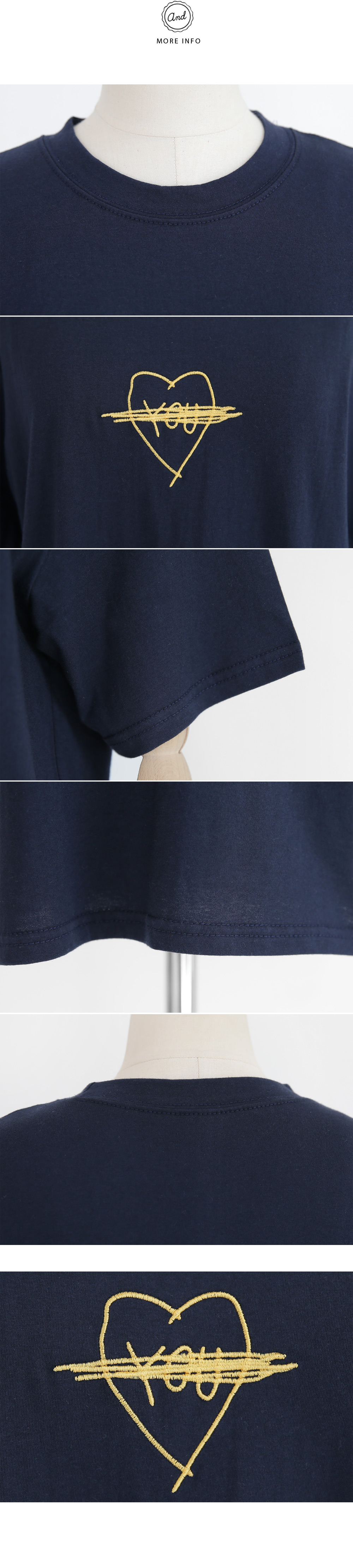 ハート刺繍コットンTシャツ・全2色 | DHOLIC | 詳細画像7