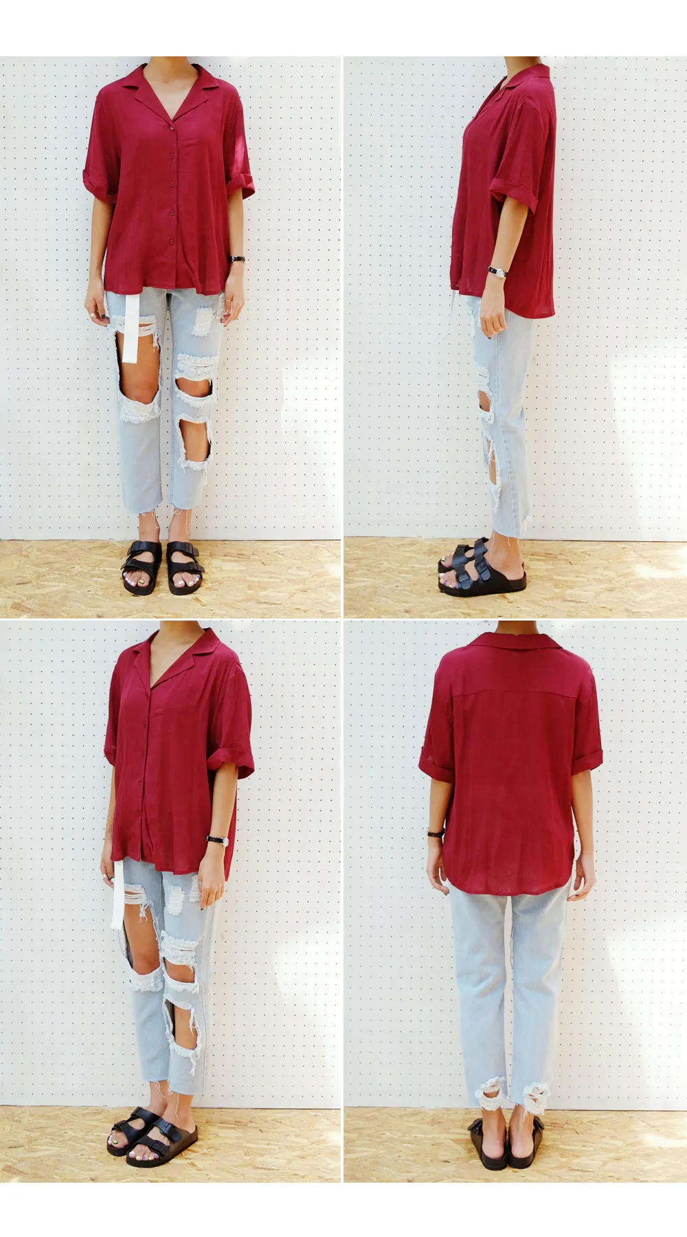 オーバーサイズオープンカラーリンクルシャツ・全2色 | DHOLIC | 詳細画像6