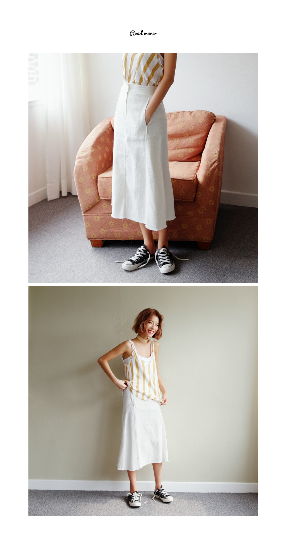 フリンジAラインミモレスカート・全2色 | DHOLIC | 詳細画像2