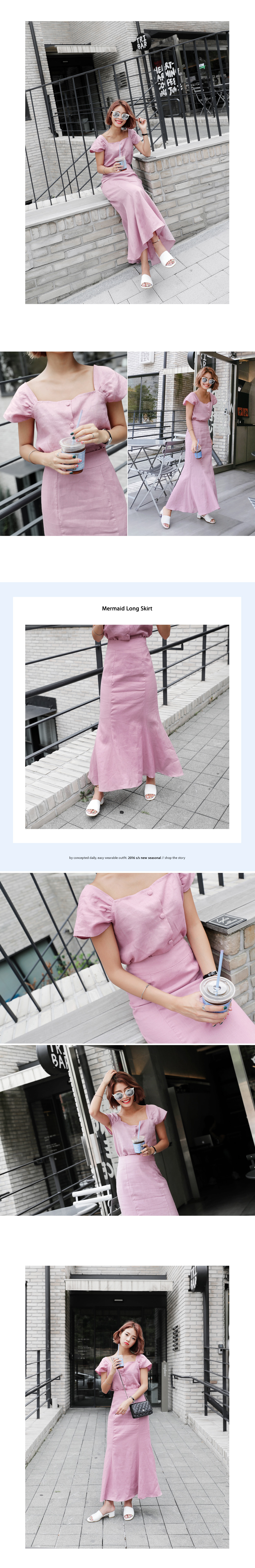リネンマーメイドマキシスカート・全4色 | DHOLIC | 詳細画像3