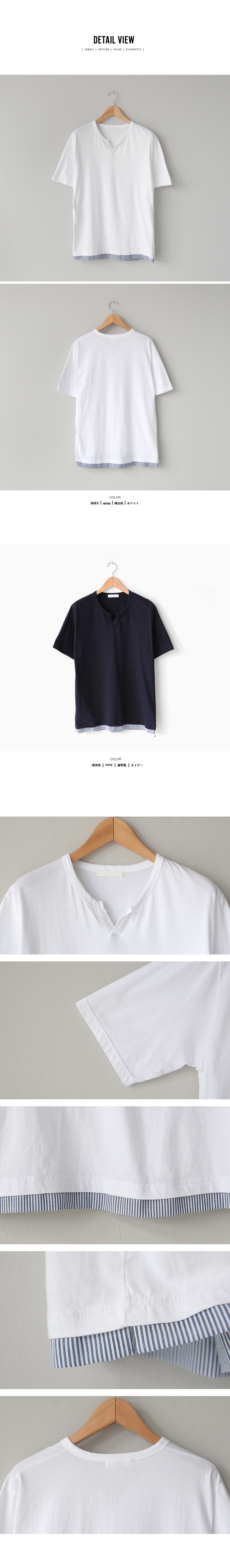 ネックスリットストライプへムTシャツ・全2色 | 詳細画像5