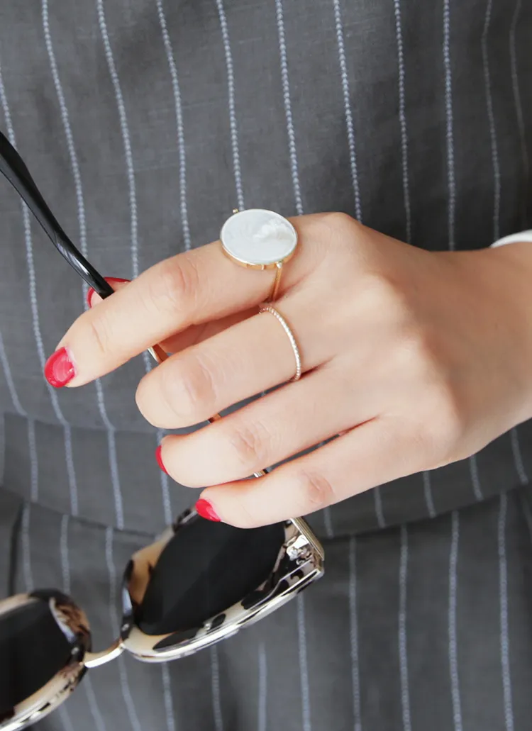ストーンモチーフメタルリング・全4色 | DHOLIC PLUS | 詳細画像1