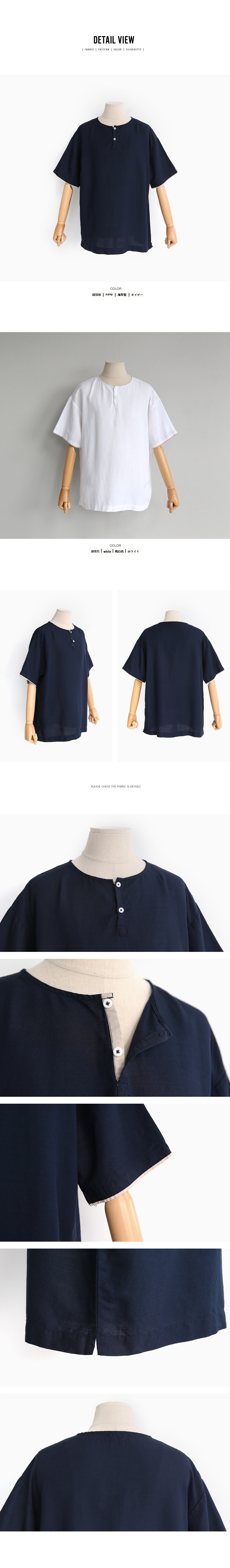 ヘンリーネックレイヤードテイストTシャツ・全2色 | 詳細画像5