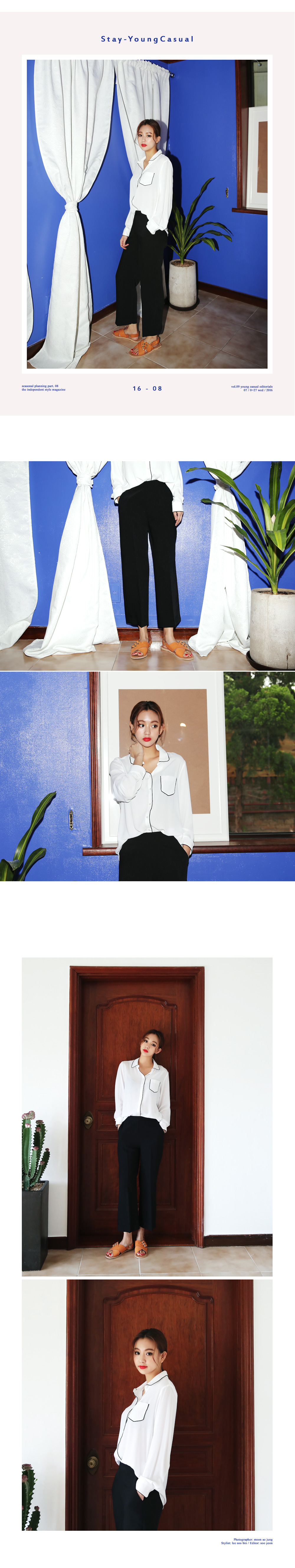 <font color=red><b>**雑誌mer11月号掲載**</b></font>パイピングワンポケットブラウス・全2色 | DHOLIC | 詳細画像2