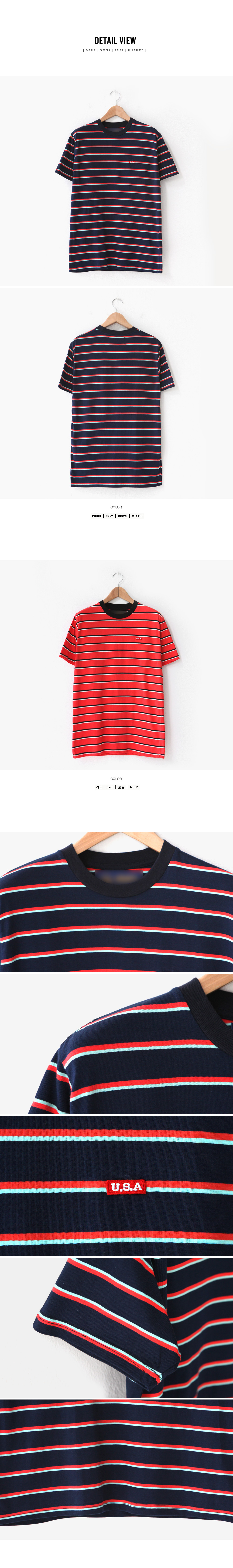 U.S.AパッチボーダーTシャツ・全2色 | 詳細画像6
