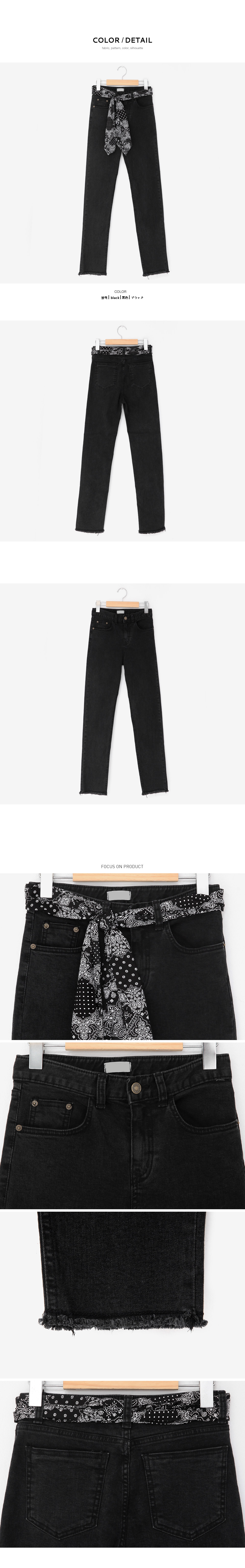 スカーフSETブラックデニムパンツ・全1色 | DHOLIC PLUS | 詳細画像9