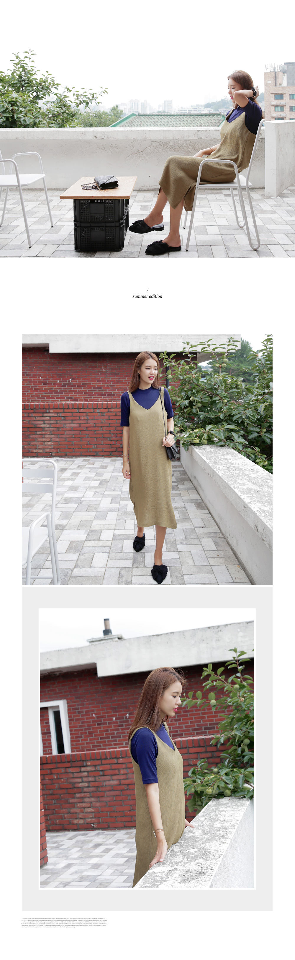 Vネックスリーブレススリットワンピース・全2色 | DHOLIC | 詳細画像3