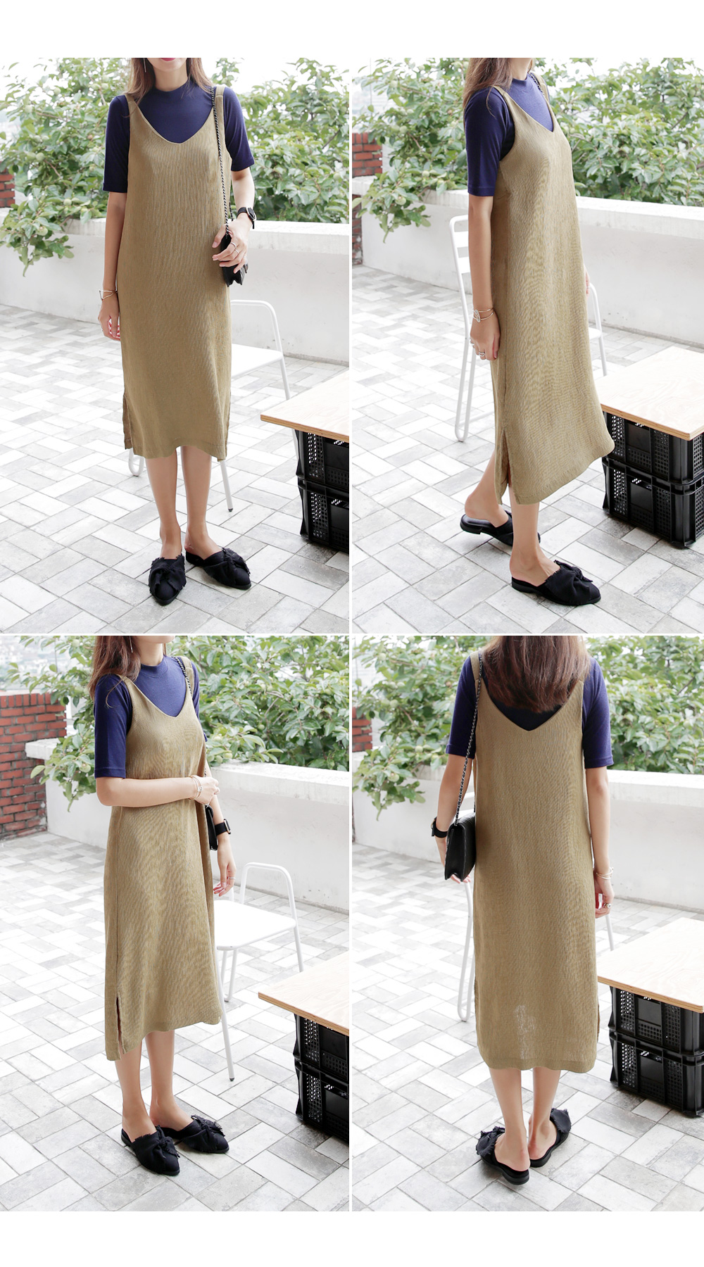 Vネックスリーブレススリットワンピース・全2色 | DHOLIC | 詳細画像6