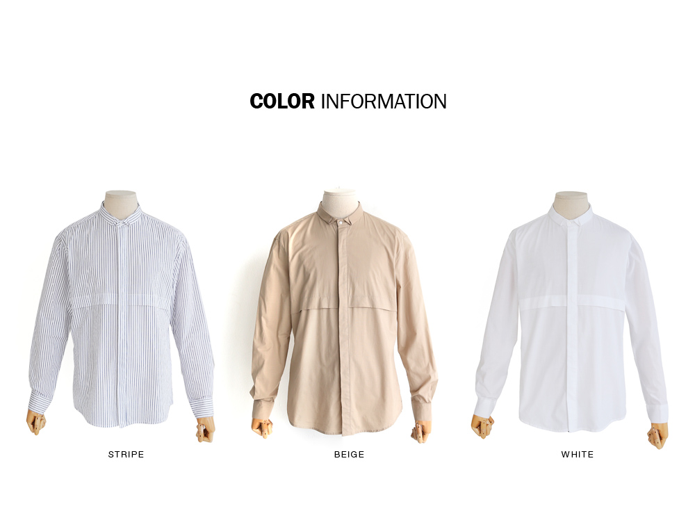 2TYPEユニークスタンドカラーシャツ・全3色 | 詳細画像2
