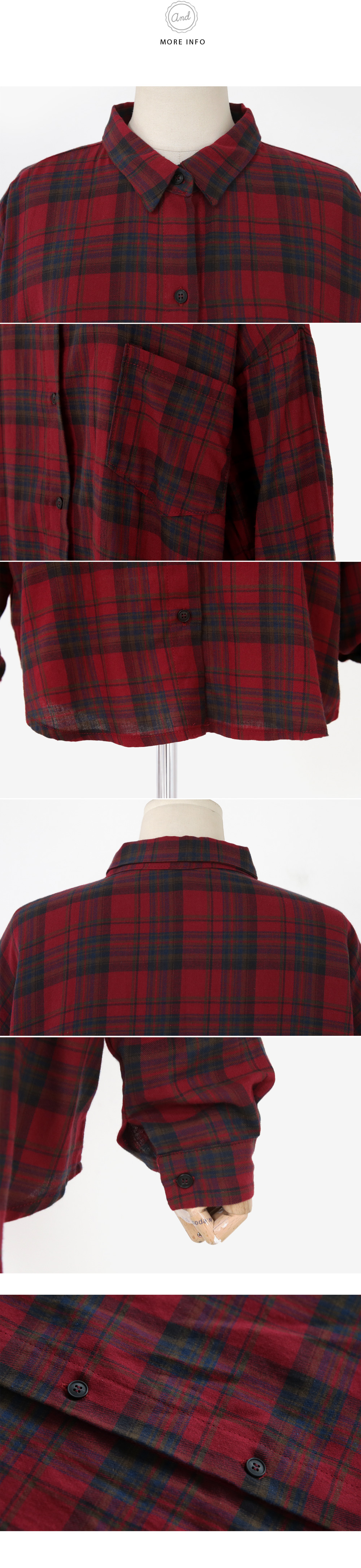 オーバーシルエットコットンチェックシャツ・全2色 | DHOLIC | 詳細画像6