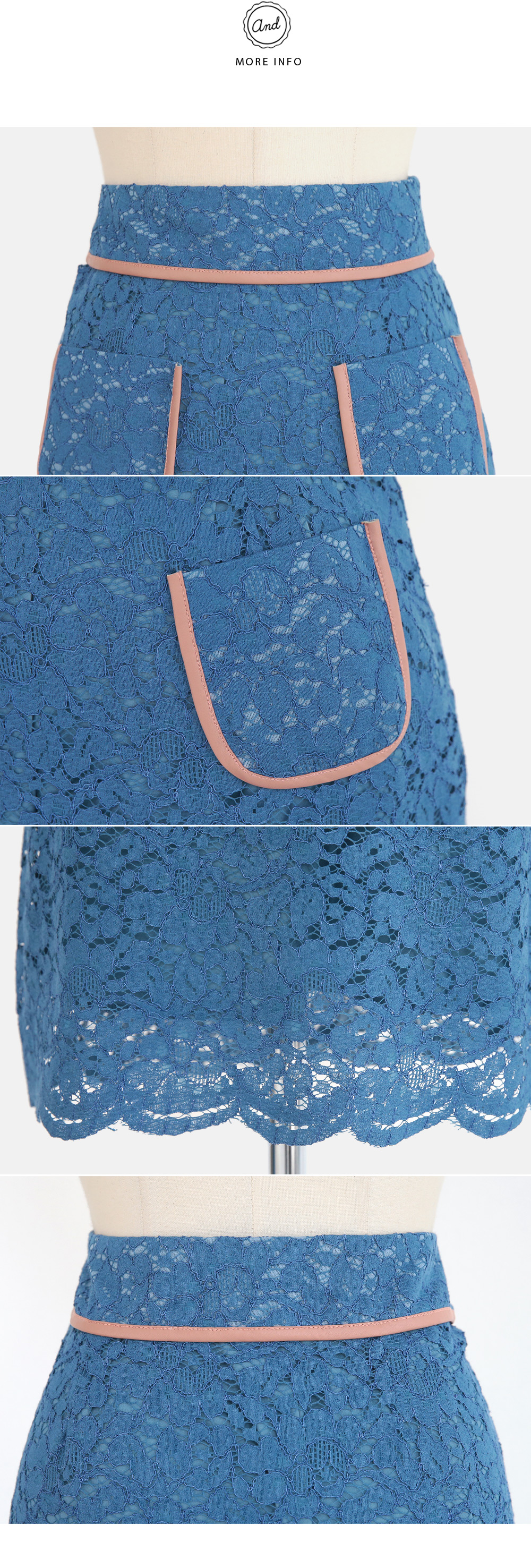 パイピングフラワーレースタイトスカート・全2色 | DHOLIC | 詳細画像7