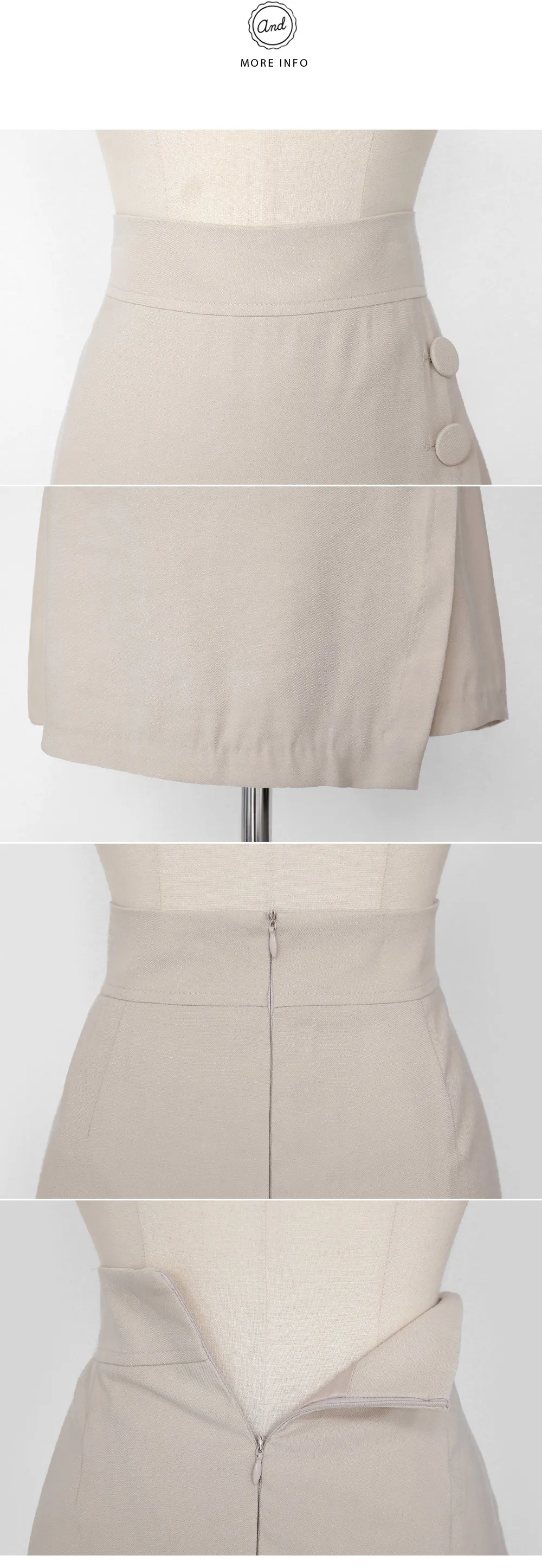 3ボタンラップミニAラインスカート・全3色 | DHOLIC | 詳細画像9