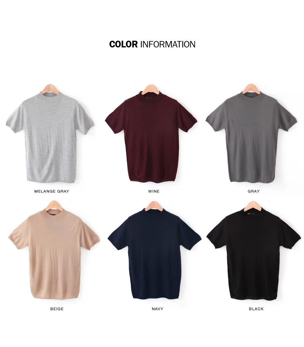 モックネックニットTシャツ・全6色 | 詳細画像2