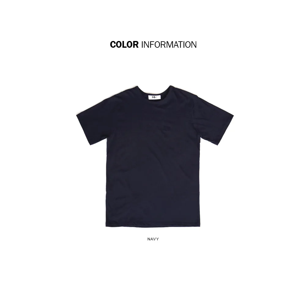 ネイビーラウンドネックコットンTシャツ・全1色 | 詳細画像3