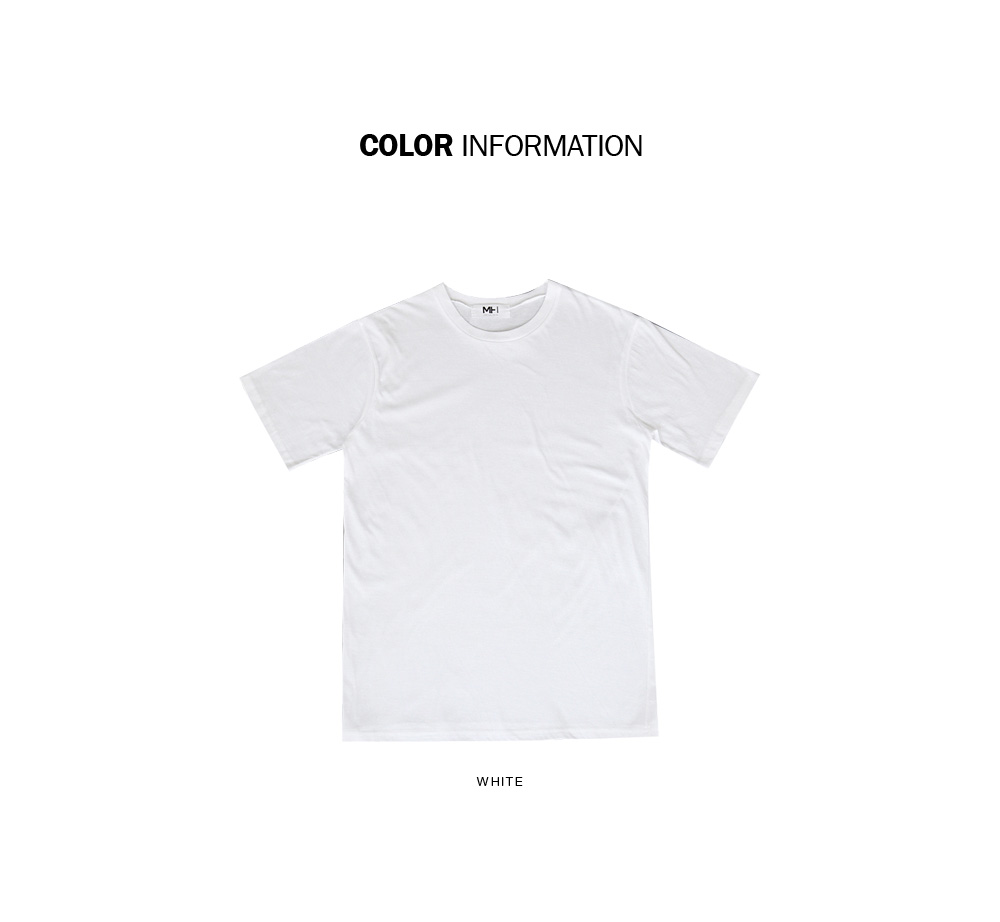 ホワイトラウンドネックコットンTシャツ・全1色 | 詳細画像3