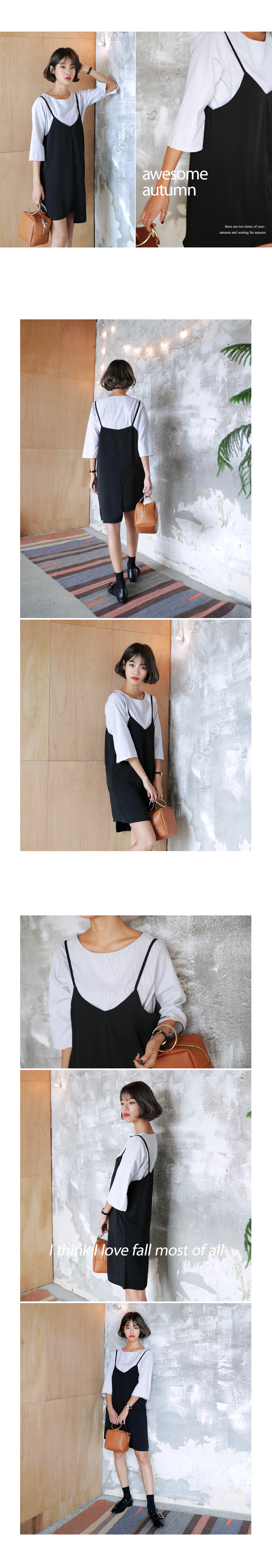 <font color=red><b>○雑誌掲載商品○</b></font>ストライプブラウス&アシメカットビスチェワンピースSET･全1色 | DHOLIC | 詳細画像4