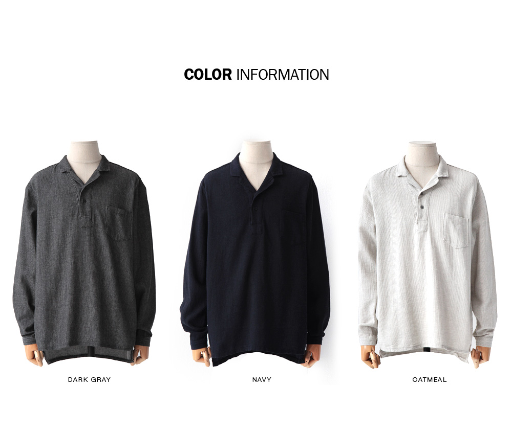 オープンカラーコットンシャツ・全3色 | 詳細画像2