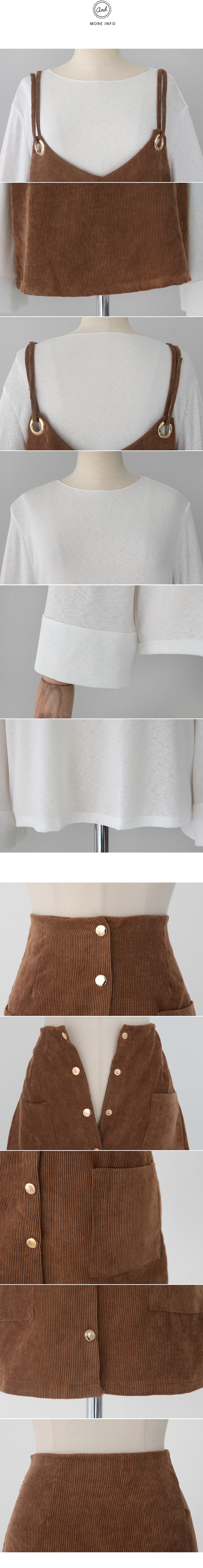 コーデュロイビスチェ&ミニマルスカート&Tシャツ3SET・全2色 | DHOLIC | 詳細画像7