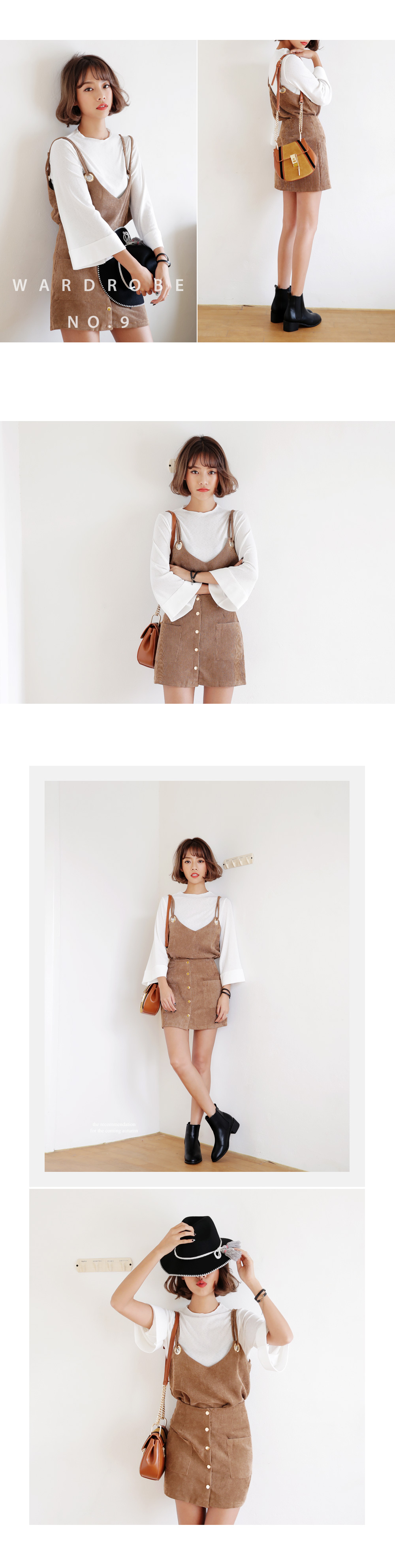 コーデュロイビスチェ&ミニマルスカート&Tシャツ3SET・全2色 | DHOLIC | 詳細画像5