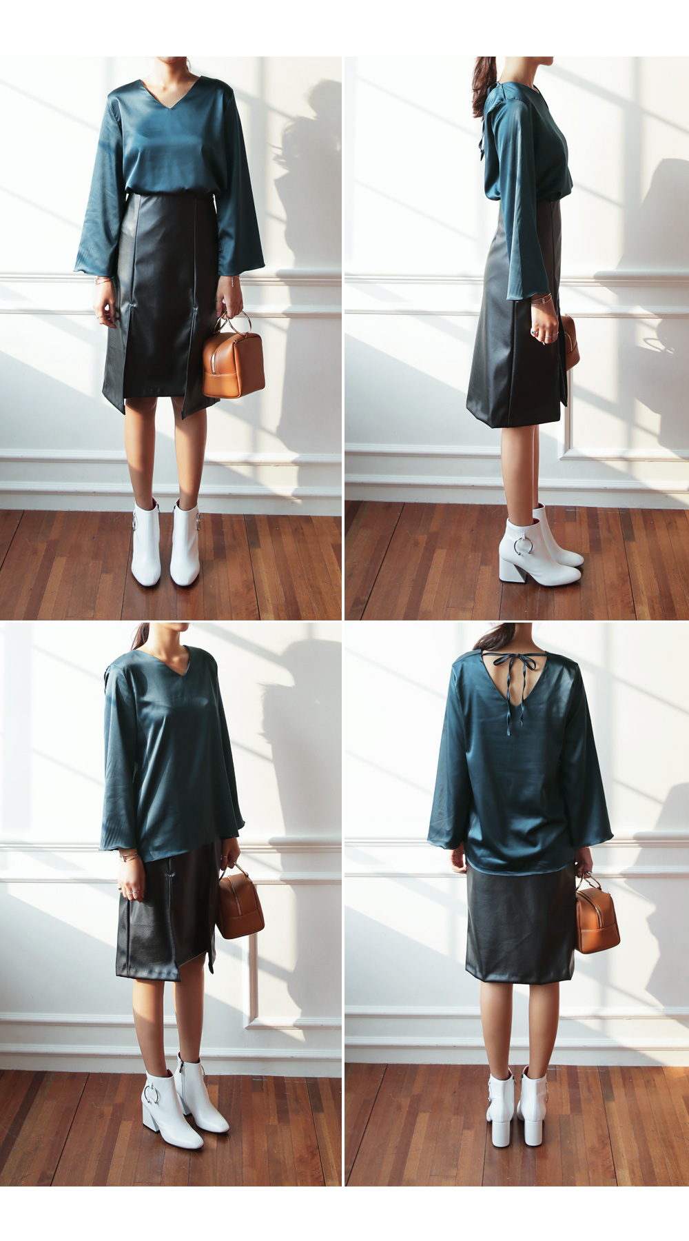 Vネックシルキーブラウス・全3色 | DHOLIC | 詳細画像5