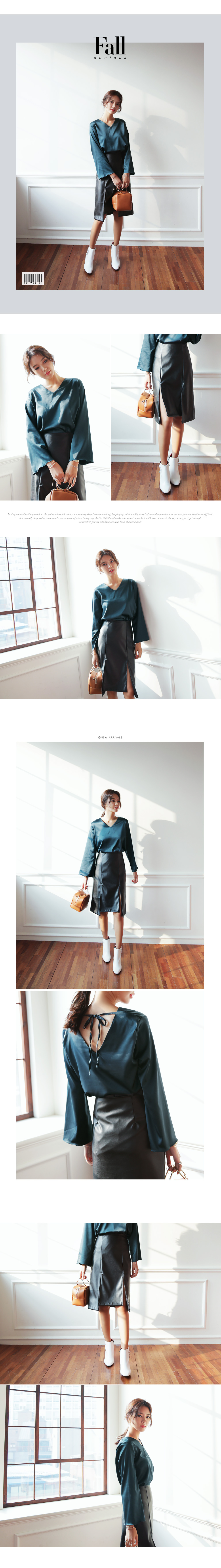 フェイクレザーフロントスリットスカート･全2色 | DHOLIC | 詳細画像2
