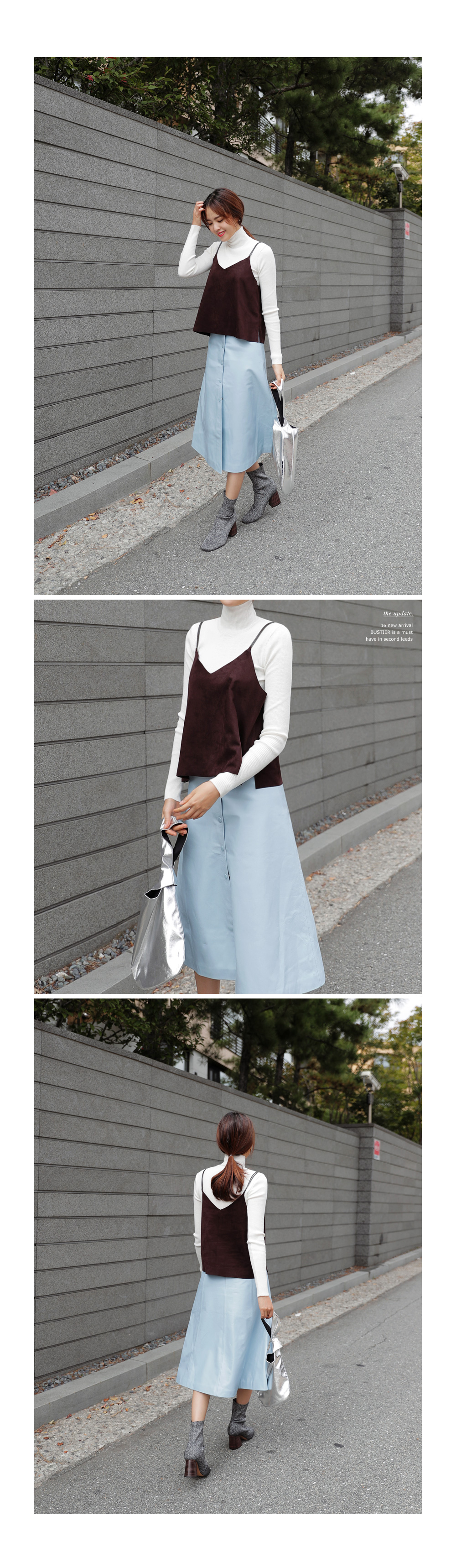 スナップボタンAラインレザースカート・全2色 | DHOLIC PLUS | 詳細画像6