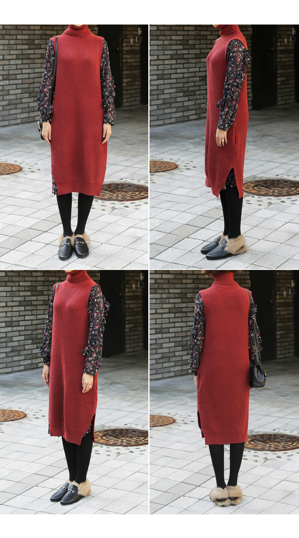 <font color=red><b><ドラマ着用商品></b></font>タートルネックスリーブレスニットワンピース･全2色 | DHOLIC | 詳細画像5