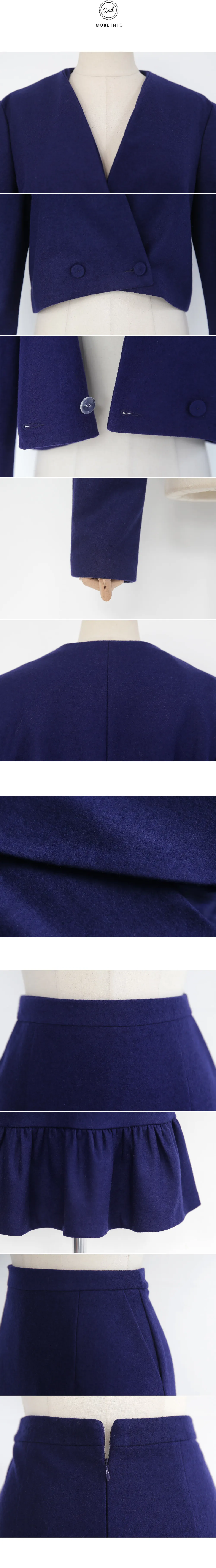 クロップドジャケット&フレアヘムミディスカートSET・全3色 | DHOLIC | 詳細画像8