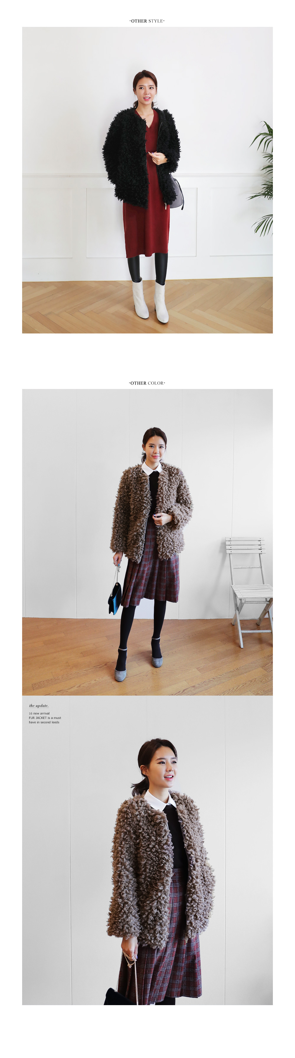 フェイクファージップアップジャケット・全6色 | DHOLIC PLUS | 詳細画像4