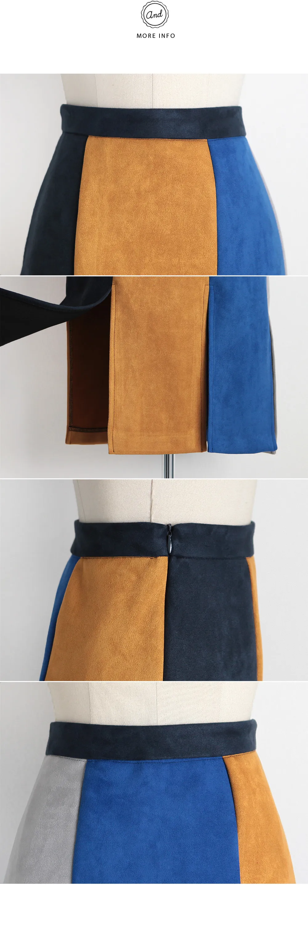 カラーブロックスリットミディスカート・全1色 | DHOLIC | 詳細画像6