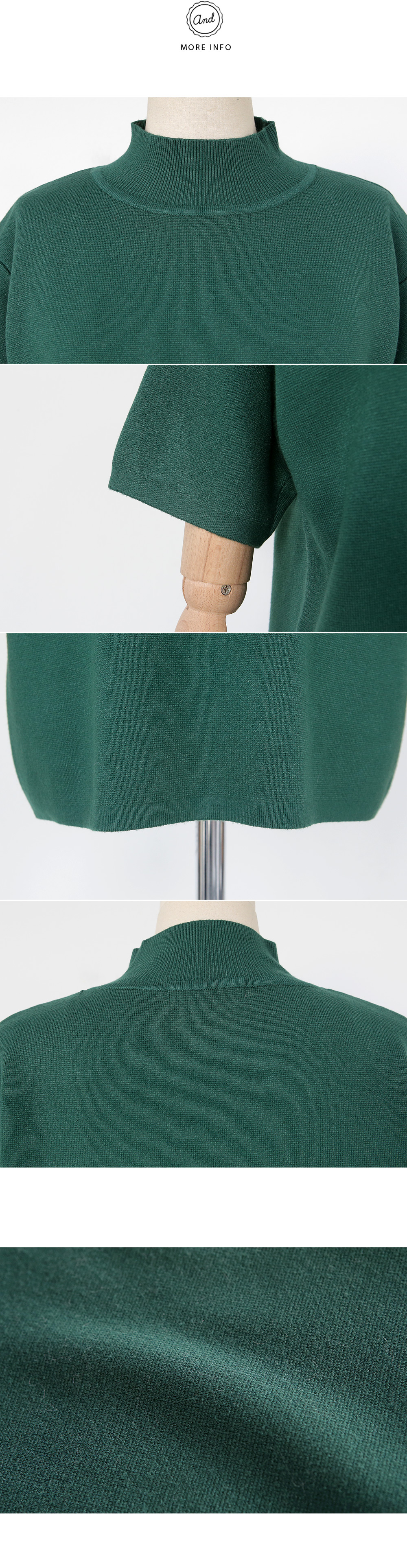 モックネックショートスリーブニットTシャツ・全3色 | DHOLIC | 詳細画像9