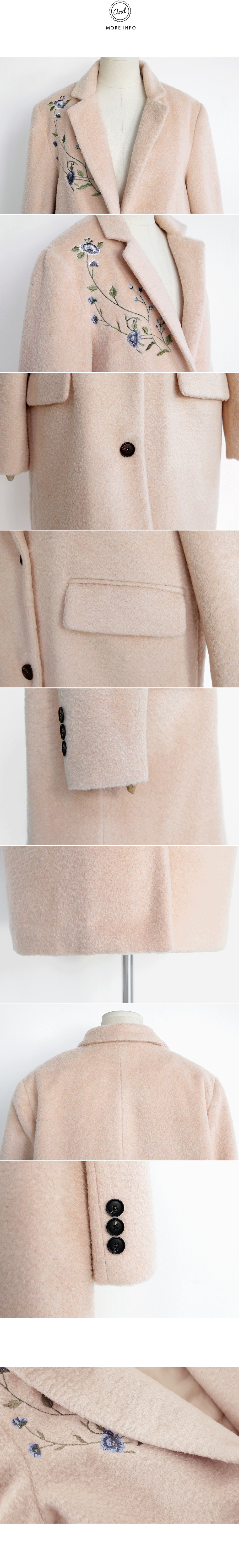 ウールブレンドフラワー刺繍シングルコート・全2色 | DHOLIC | 詳細画像6